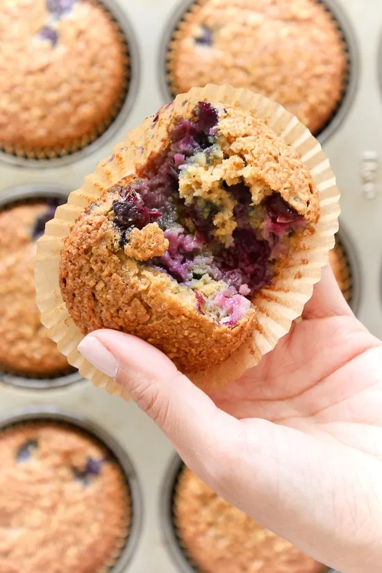 Gluten-Free, Dairy-Free, Blueberry Oatmeal Muffins