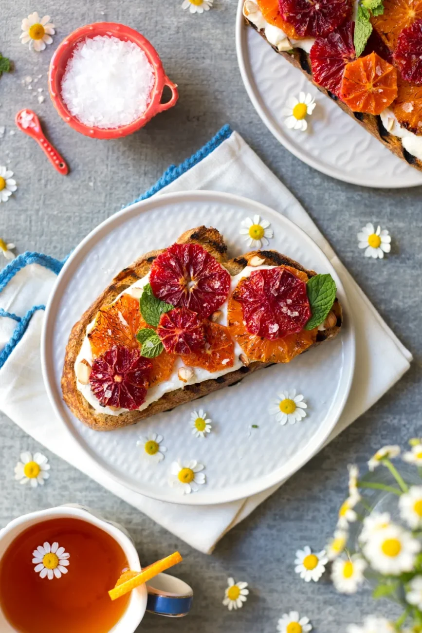 Goat Cheese, Almond, And Honey Tartine