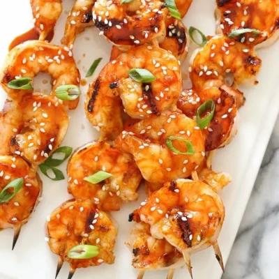 Gochujang-Honey Glazed Shrimp Skewers