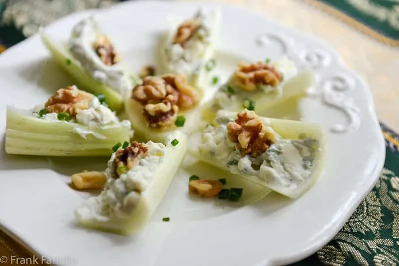 Gorgonzola And Walnut Stuffed Celery