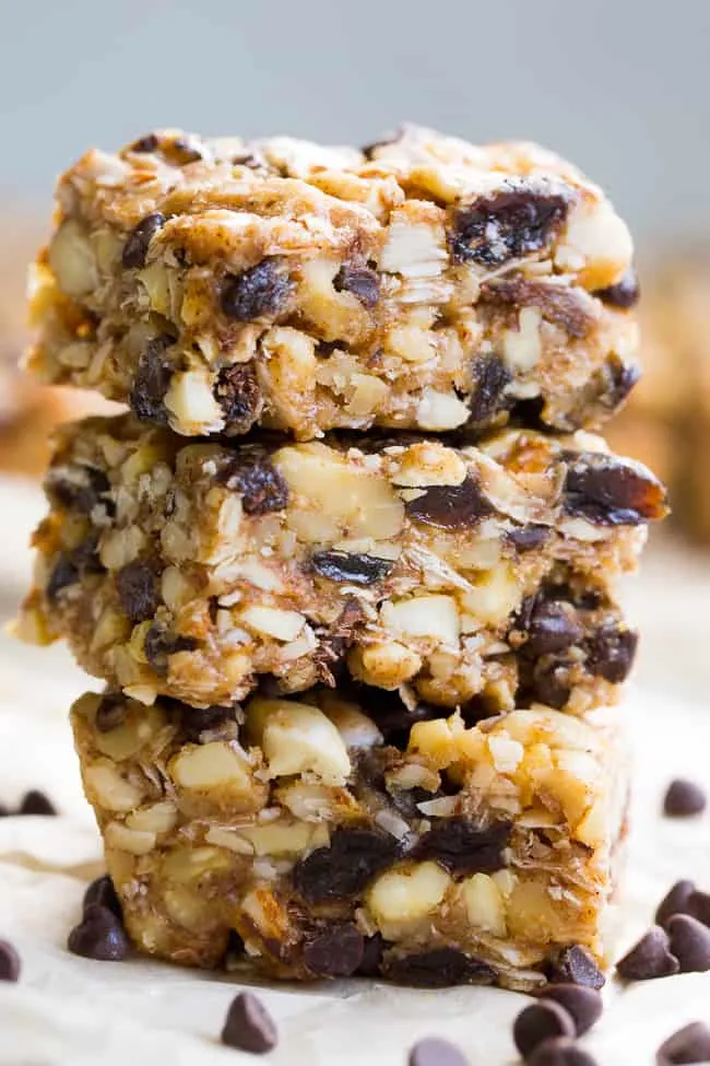 Granola Bars With Oats Raisins And Chocolate