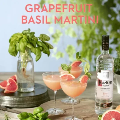 Grapefruit And Basil Martini