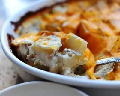 Grated Potato And Blue Cheese Casserole