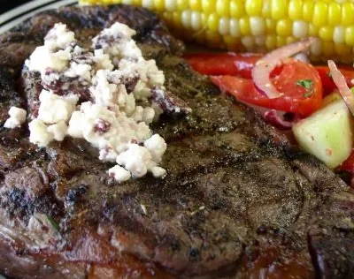 Grecian Skillet Rib Eyes