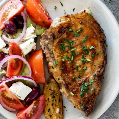 Greek Style Baked Pork Chops