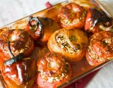 Greek-Style Stuffed Tomatoes and Peppers Recipe (Yemista)