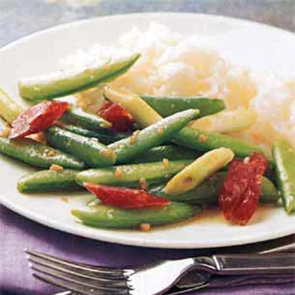 Green Bean And Chinese Sausage Stir Fry