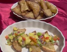 Green Chile Wontons With Pineapple Salsa