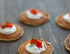 Green Onion Blinis With Red Pepper Relish