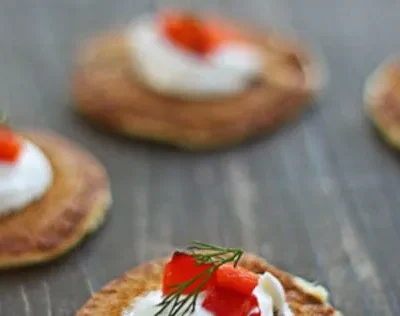 Green Onion Blinis With Red Pepper Relish