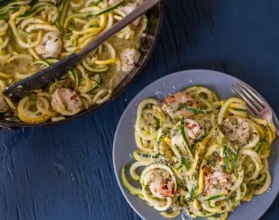 Green &Amp; Yellow Squash Linguini W/ Shrimp Scampi