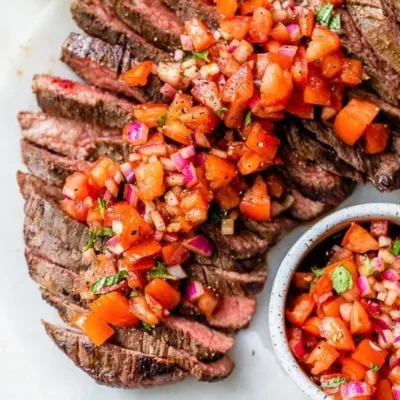 Grilled Balsamic Steak With Tomatoes And Arugula