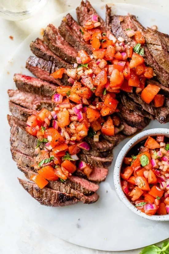 Grilled Balsamic Steak With Tomatoes And Arugula