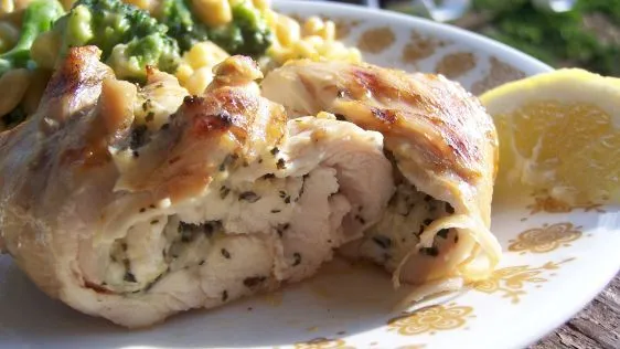 Grilled Basil- And-Garlic-Stuffed Chicken