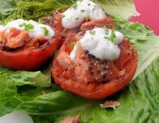 Grilled Broiled Tomatoes With Smoked Salmon