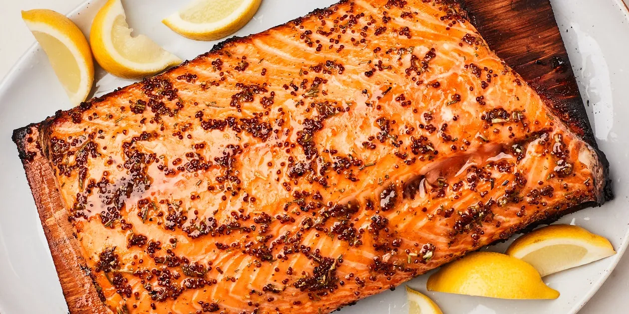 Grilled Cedar Plank Salmon With Lemon Dill