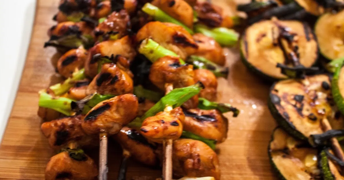 Grilled Chicken And Zucchini Yakitori