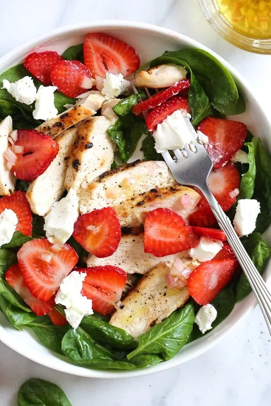 Grilled Chicken Salad With Strawberries And Spinach