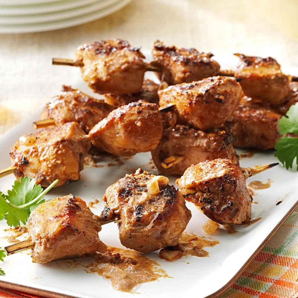 Grilled Chicken Skewers with a Spicy Peanut Sauce Twist