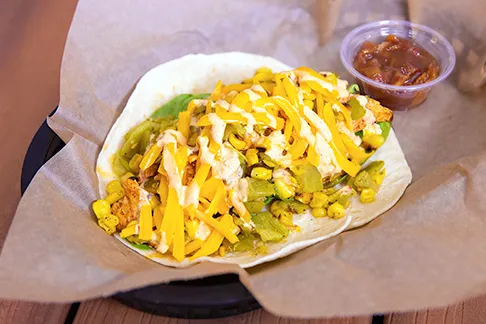 Grilled Chicken Tacos With Lettuce Slaw, Avocado And Cotija