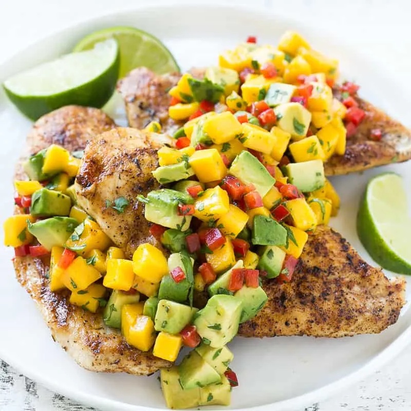 Grilled Chicken With Black Bean Mango Salsa