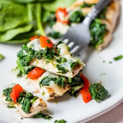 Grilled Chicken With Spinach And Melted Mozzarella