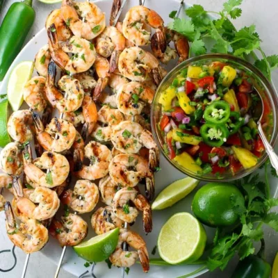 Grilled Cilantro Lime Shrimp Kebabs