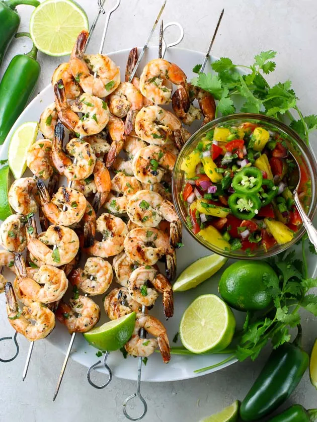 Grilled Cilantro Lime Shrimp Kebabs