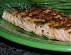 Grilled Creole Mustard Ginger Glazed Salmon