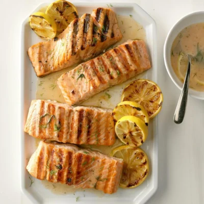 Grilled Dilled Salmon Fillets