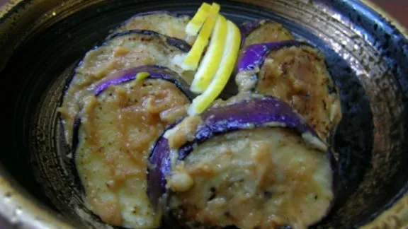 Grilled Eggplant With Spicy Peanut Sauce