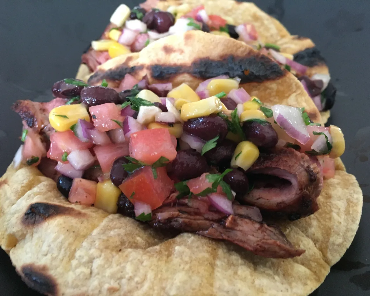 Grilled Flank Steak With Black Bean And Corn Salsa