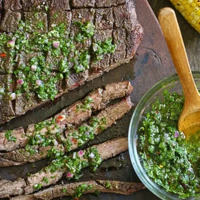 Grilled Flank Steak With Chimichurri