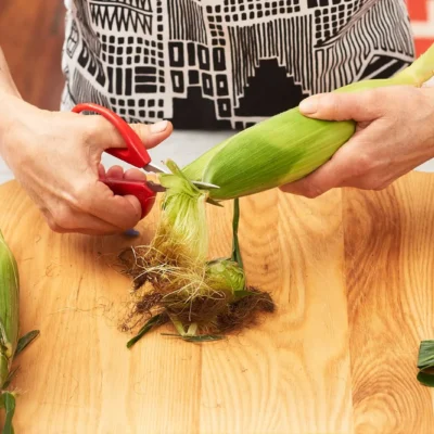 Grilled Fresh Sweet Corn On The Cob In Husks