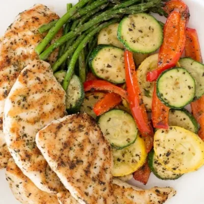 Grilled Garlic And Herb Chicken And Veggies