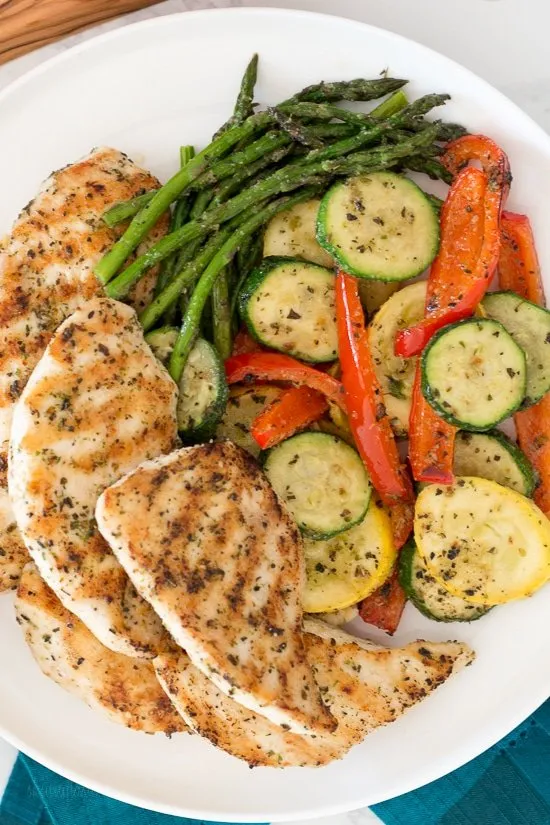 Grilled Garlic And Herb Chicken And Veggies