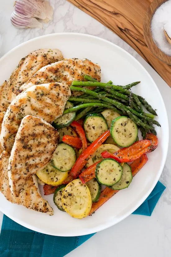 Grilled Garlic And Herb Chicken And Veggies