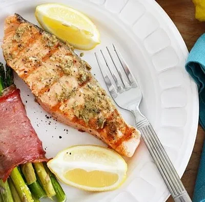 Grilled Garlic Dijon Herb Salmon