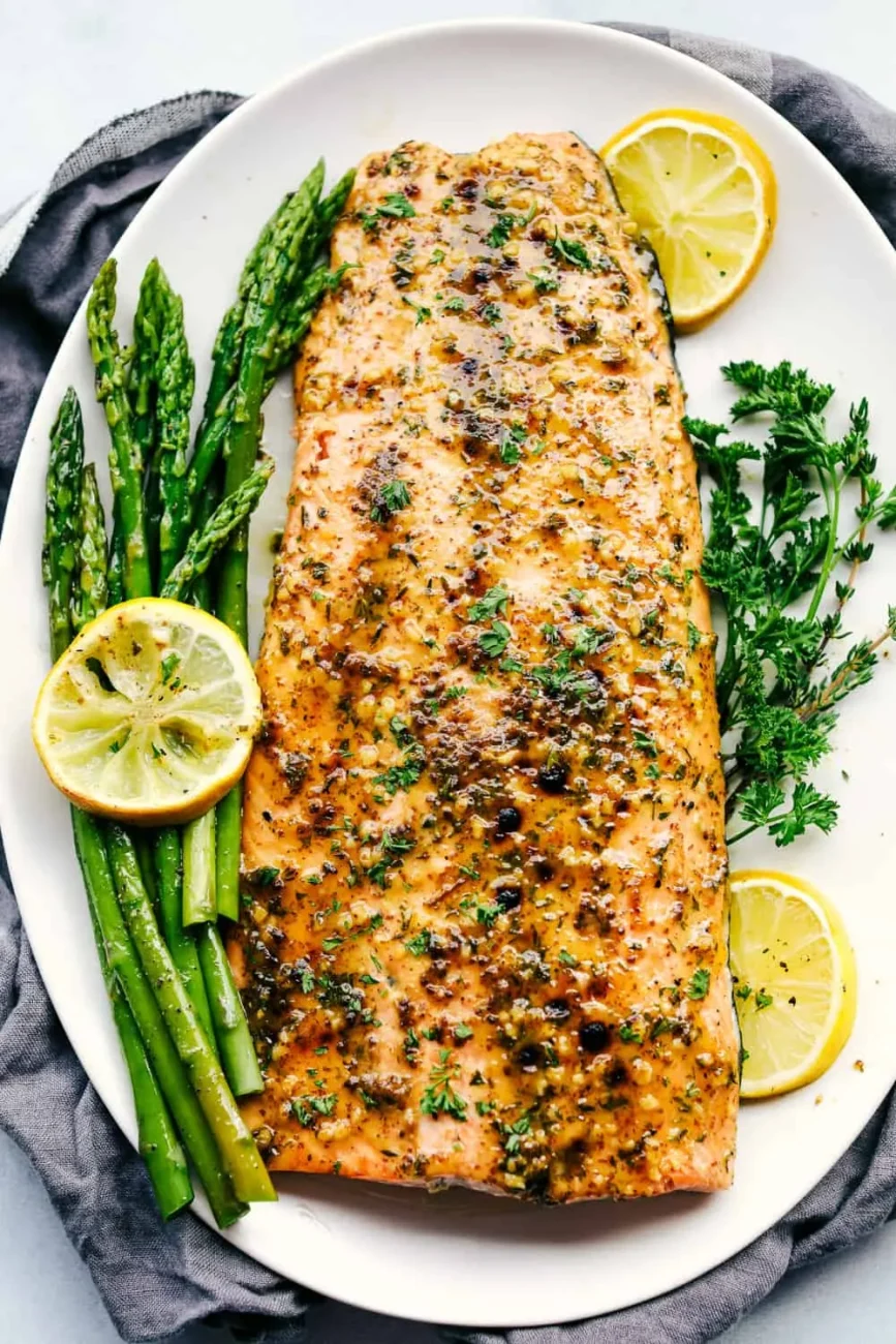 Grilled Garlic Dijon Herb Salmon