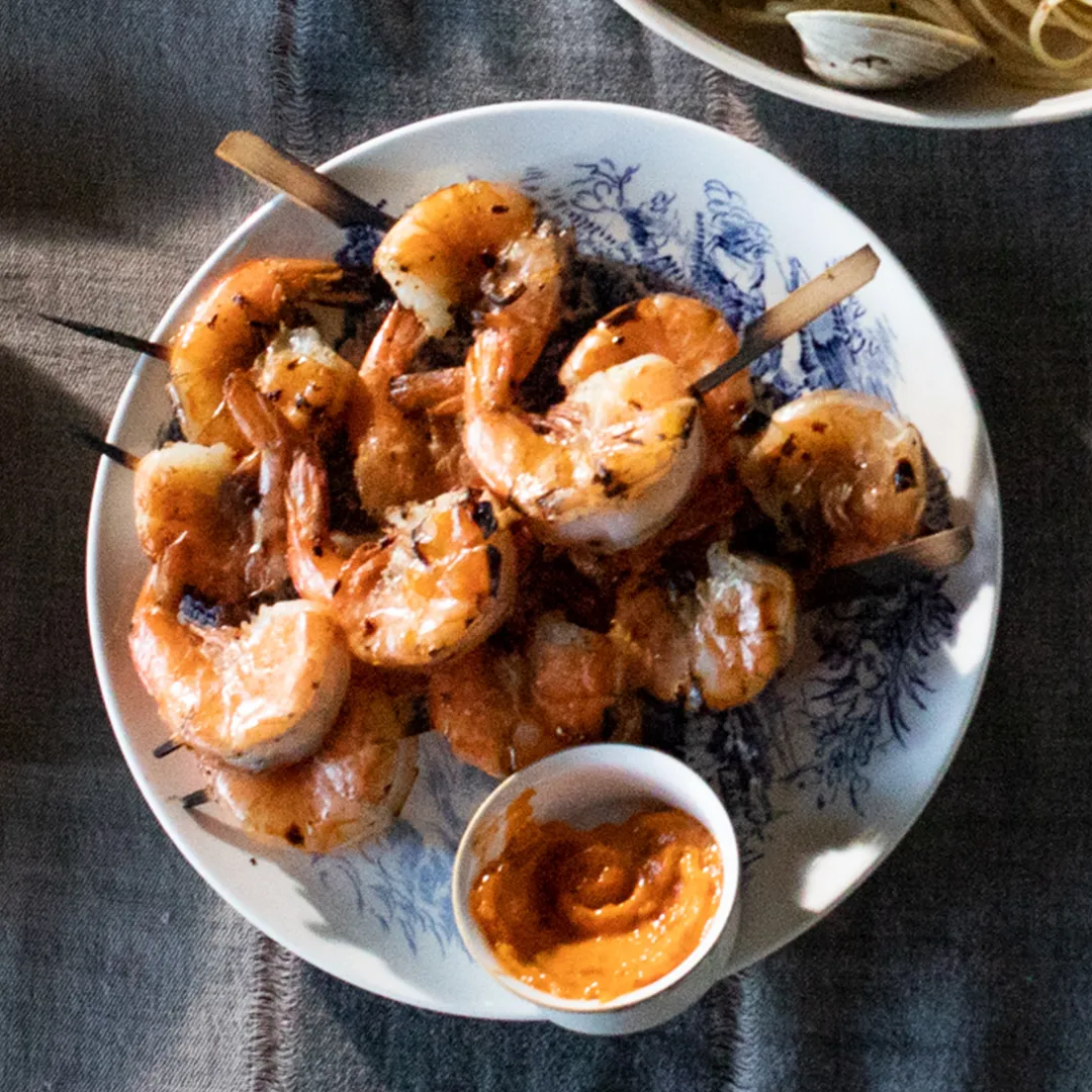 Grilled Garlic Shrimp With Saffron