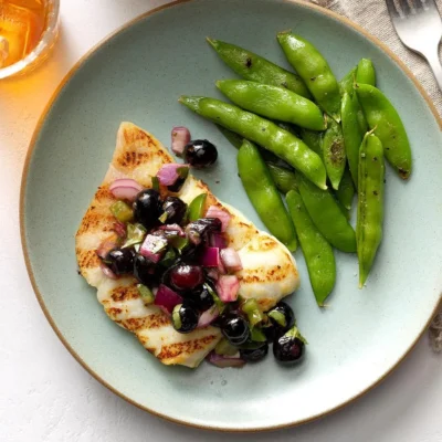 Grilled Halibut On Cilantro Jalapeno Chile