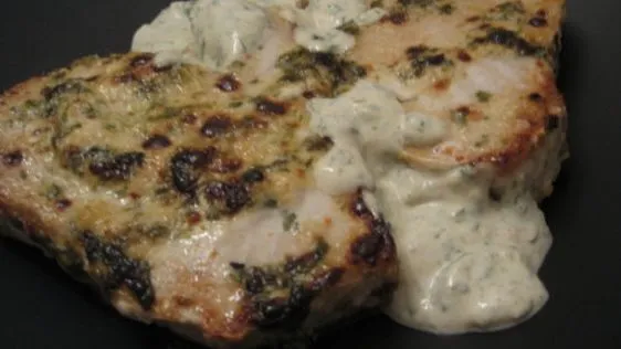 Grilled Halibut With Cilantro Cream