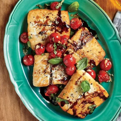 Grilled Halibut With Rosemary And Tomato