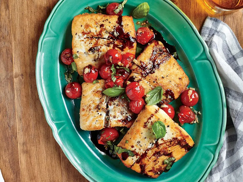 Grilled Halibut With Rosemary And Tomato