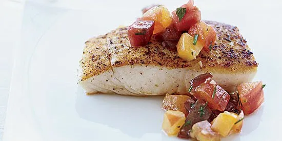 Grilled Halibut With Tomato Vinaigrette