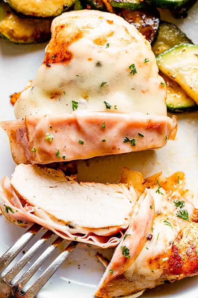 Grilled Ham-And Swiss-Stuffed Chicken Breasts