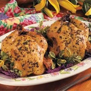 Grilled Herbed Cornish Game Hens