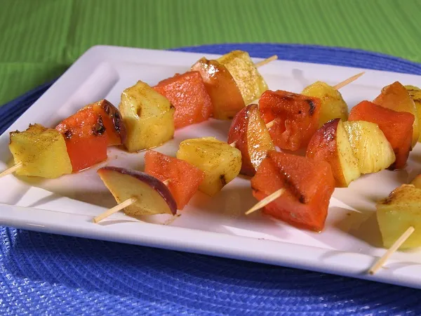 Grilled Honey-Glazed Fruit Skewers