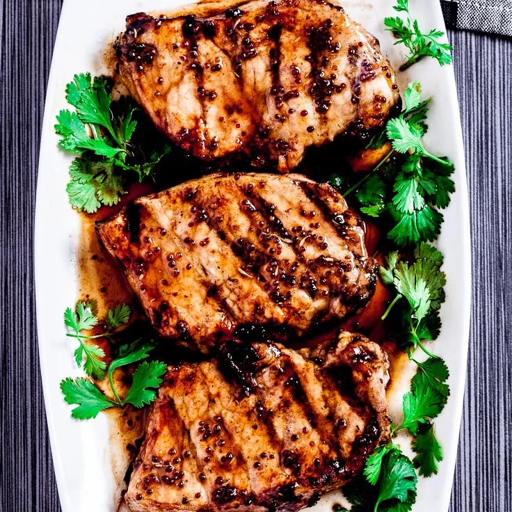 Grilled Honey Mustard Pork Chops