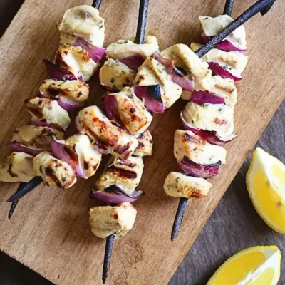 Grilled Lemon Dijon Chicken Skewers